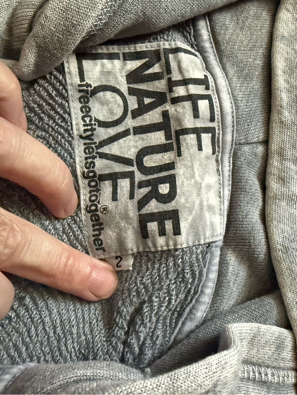 FREECITY lavender-grey sunfade wash terry zip up hoodie 2/M - Picture 6 of 8
